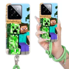 etui-do-xiaomi-14-case-dla-chlopca-sznurek-zielony-minecraft-wiele-wzorow