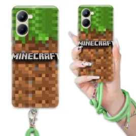 etui-do-realme-c33-case-dla-chlopca-sznurek-zielony-minecraft-mix-wzory