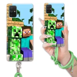 etui-do-samsung-a71-case-dla-chlopca-sznurek-zielony-minecraft-mix-wzorow