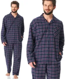 key-mns-414-pizama-meska-flanela-bawelna-kratka-4xl