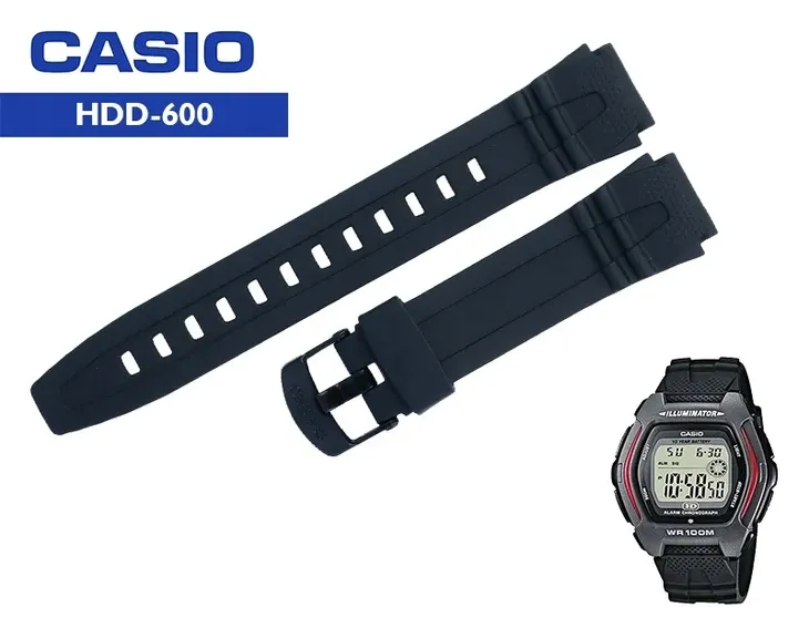 Pasek CASIO HDD-600 czarny oryginalny 18 mm TELESKOPY GRATIS