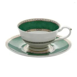 filizanka-porcelanowa-spodek-zielona-biala