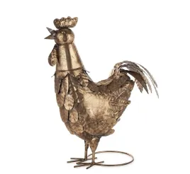 figurka-kura-kogucik-figura-metalowa-zlota-ogrod-figurka-do-ogrodu-prezent