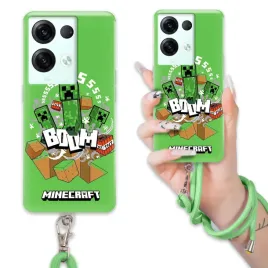 etui-do-oppo-reno-8-case-dla-chlopca-sznurek-zielony-minecraft-mix-wzorow