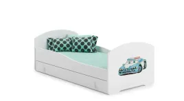 lozko-dzieciece-luk-160x80-szuflada-materac-policja