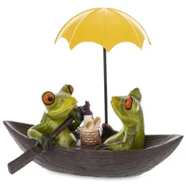 figurka-zaba-zabka-ona-i-on-para-dekoracja-na-lodce-pod-parasolem