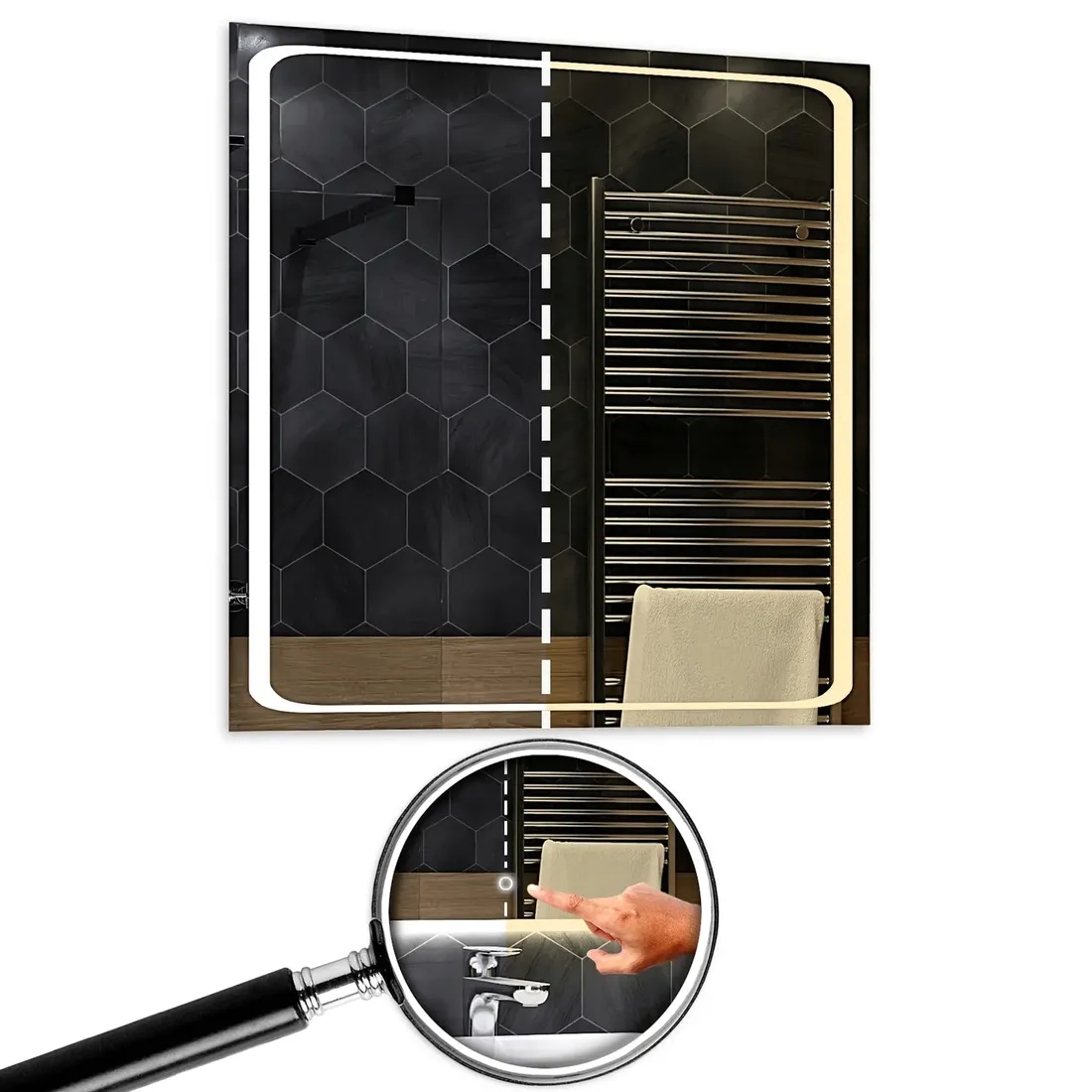 lustro-scienne-100x100cm-dual-led-dotyk-barcelona