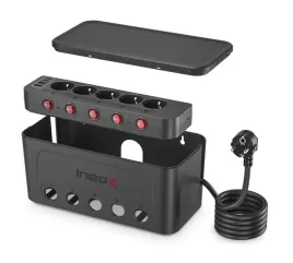 listwa-zasilajaca-organizer-na-przewody-5x-ac-4x-usb-ineox-lzo-1b-czarny
