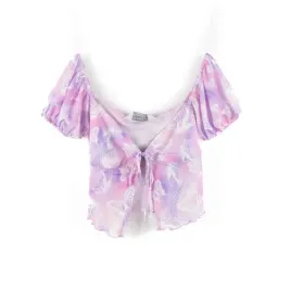 bluzka-damska-primark-fiolet-roz-krotki-rekaw-wiazana-2xs