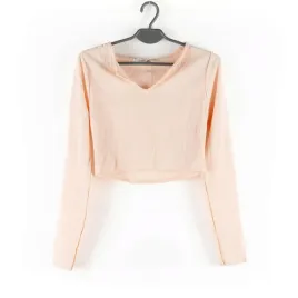 bluzka-damska-femme-luxe-pomaranczowa-krotka-prazkowana-dlugi-rekaw-m-l