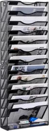uchwyt-scienny-dokumenty-a4-metalowy-organizer-siatkowy-12-poziomow-czarny