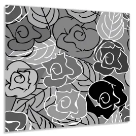 panel-szklany-hartowany-60x60-czarno-biale-kwiaty