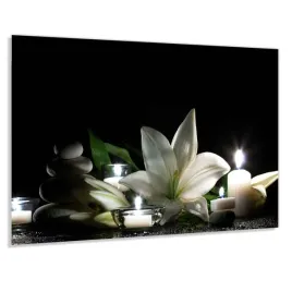 panel-szklany-hartowany-100x50-lilia-swiece-zen