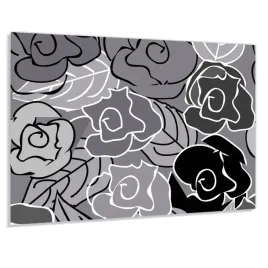 panel-szklany-hartowany-100x50-czarno-biale-kwiaty