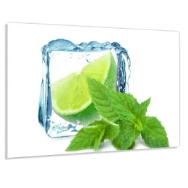 panel-szklany-hartowany-100x50-liscie-miety-i-lod