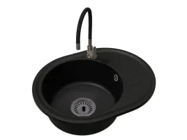 kuchenny-zlewozmywak-jednokomorowy-bella-syfon-bateria-flex-gun-gray