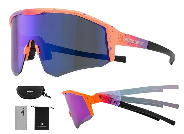 Okulary rowerowe reg. kąt zauszników ROCKBROS SP297/3 pink