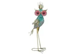 sowa-metalowa-turkusowa-figurka-ogrodowa