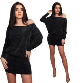 piekna-mala-czarna-sukienka-blyszczaca-mini-r-uni