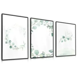 zestaw-3x-plakat-w-ramie-liscie-eukaliptusa-styl-boho-60x80