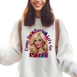 bluza-biala-dziecieca-na-prezent-urodziny-barbie-come-on-wzory-128