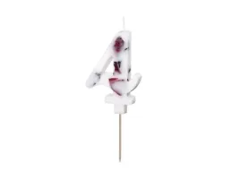 swieczka-urodzinowa-cyfra-4-biala-z-platkami-kwiatow-8-cm