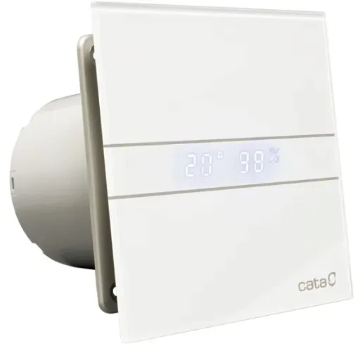 Wentylator łazienkowy szklany E100 CATA GTH biały LED czujnik wilgoci Timer