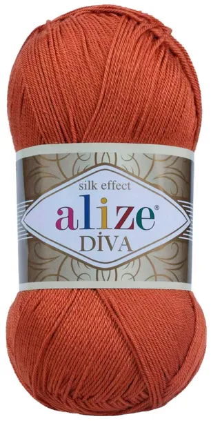 Włóczka Alize Diva - 36 CEGLANY - 350m / 100g 100% Mikroakryl