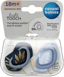 canpol-babies-smoczek-silikonowy-light-touch-18m-symetryczny-gold-2-szt