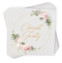 serwetki-chrzest-kwiatki-rozowo-zlote