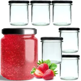 szloiki-szklane-10-szt-na-dzemy-soki-miod-przetwory-370ml-czarne-zakretki