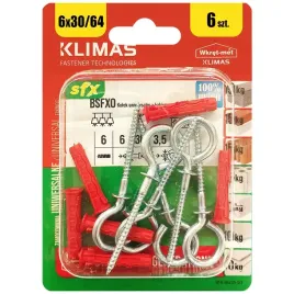kolki-uniwersalne-z-hakiem-oczkowym-6x64-blister-6szt-klimas