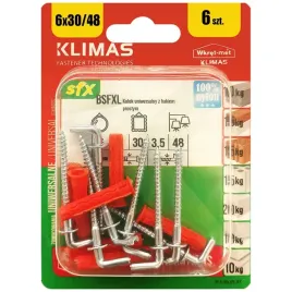 kolki-uniwersalne-z-hakiem-prostym-6x48-blister-6szt-klimas