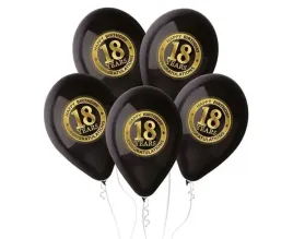 balony-lateksowe-18-urodziny-czarno-zlote-osiemnastka-30-cm-5-szt