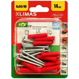 kolki-uniwersalne-6x40-z-lbem-stozkowym-pz2-blister-14szt-klimas