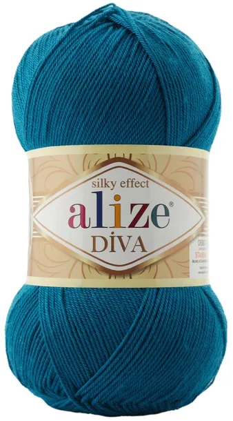 Włóczka Alize Diva - 646 CIEMNY TURKUSOWY - 350m / 100g 100% Mikroakryl