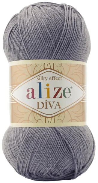 Włóczka Alize Diva - 348 STALOWY - 350m / 100g 100% Mikroakryl