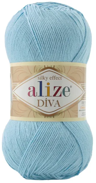Włóczka Alize Diva - 346 BŁĘKITNY - 350m / 100g 100% Mikroakryl