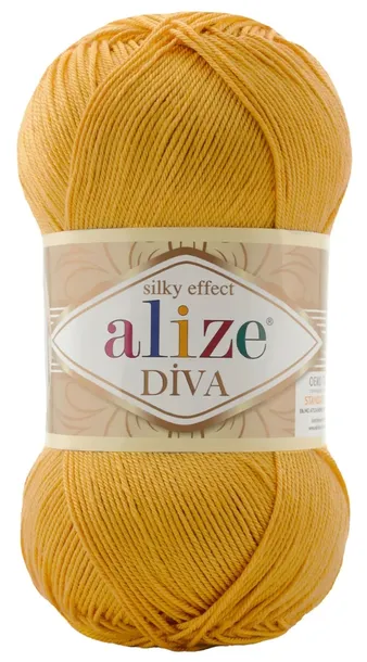 Włóczka Alize Diva - 488 MUSZTARDOWY - 350m / 100g 100% Mikroakryl