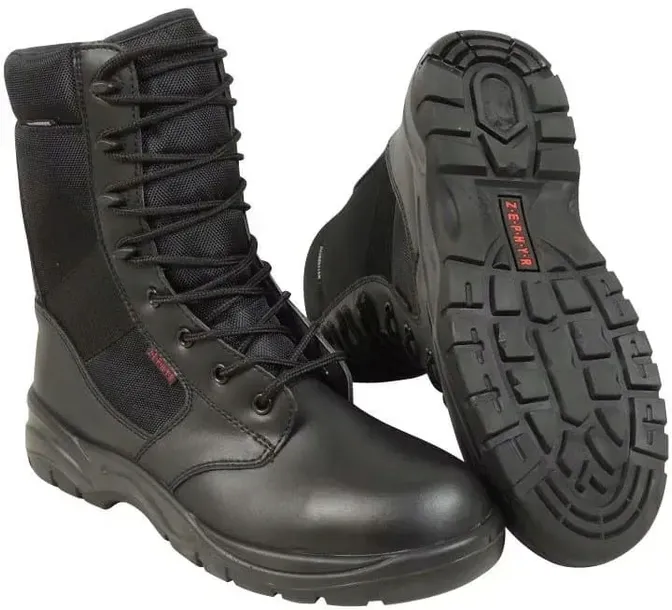 Zephyr Buty Taktyczne Wojskowe Skórzane Grom Militarne ZX07 Black Czarne 37