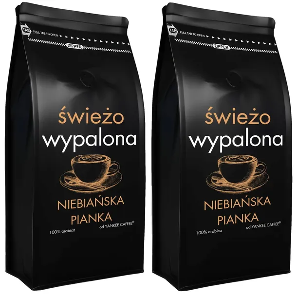 Kawa ziarnista Crema 100% Arabica Świeżo palona Niebiańska Pianka (2x1kg)