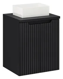 czarna-szafka-lazienkowa-z-umywalka-50-cm-wiszaca-2-drzwi-ryflowane-fronty