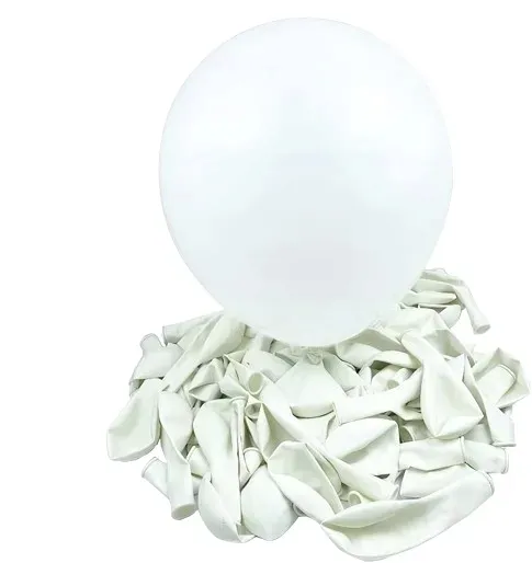 małe balony do girlandy pastelowe białe 5' (12cm) - 100 szt
