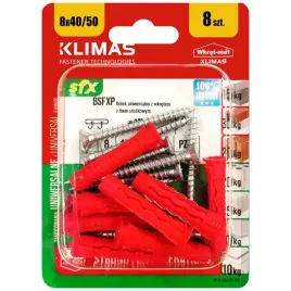 kolki-uniwersalne-8x50-z-lbem-stozkowym-pz2-blister-8szt-klimas