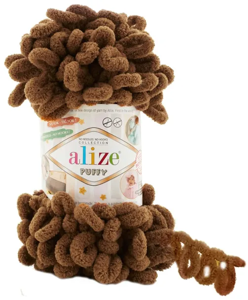 Włóczka Alize Puffy - 321 BRĄZOWY - 9m/100g 100% Mikropoliester