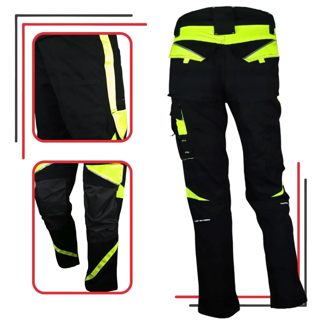 spodnie-robocze-meskie-bhp-mocne-elastyczne-stretch-spandex-odblaskowe-neon