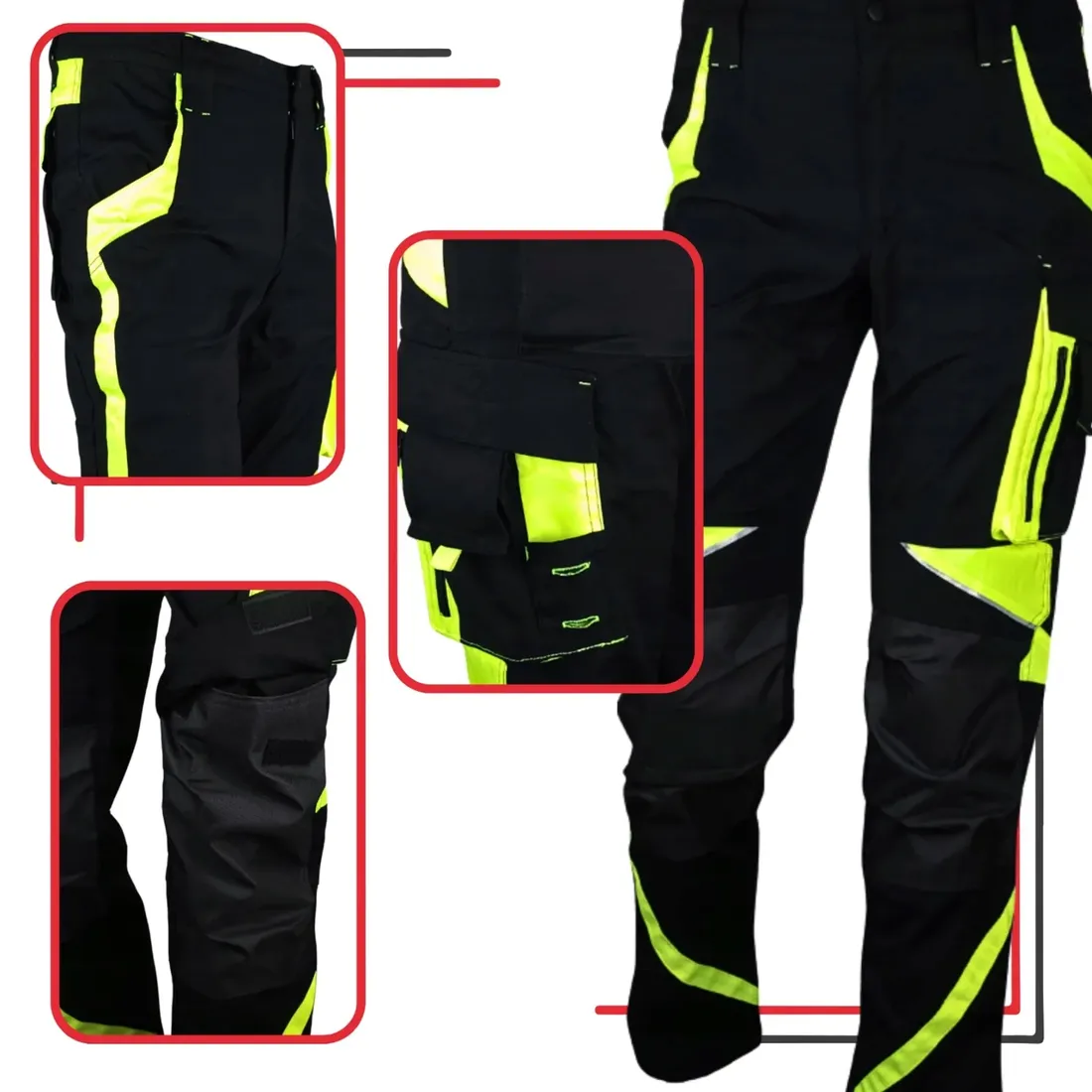 spodnie-robocze-meskie-bhp-mocne-elastyczne-stretch-spandex-odblaskowe-neon
