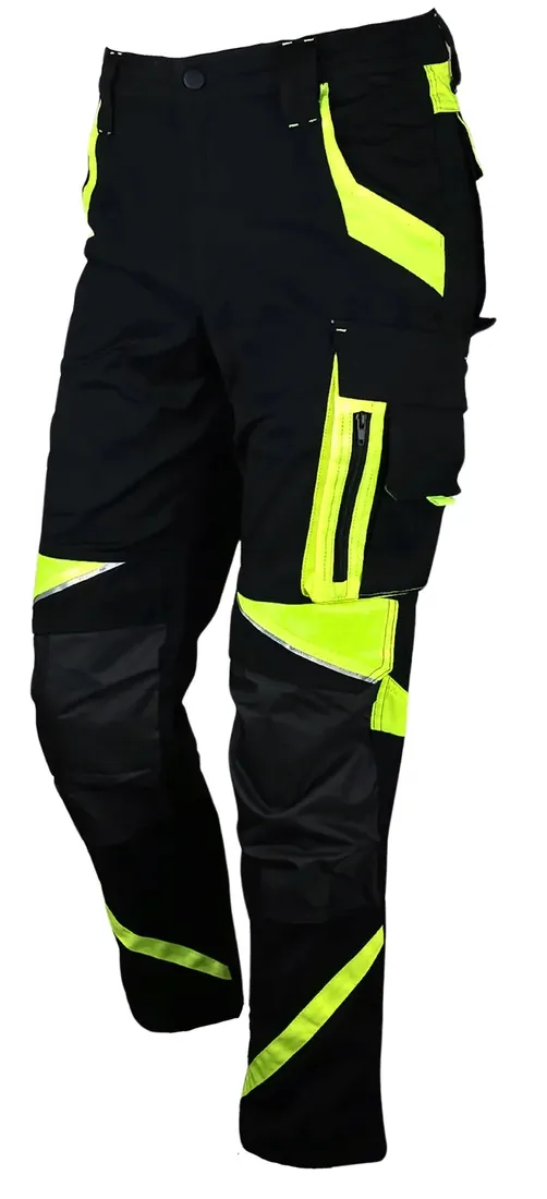 spodnie-robocze-meskie-bhp-mocne-elastyczne-stretch-spandex-odblaskowe-neon