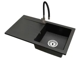 kuchenny-zlewozmywak-jednokomorowy-leon-syfon-chrom-bateria-flex-gun-gray