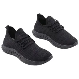 czarne-buty-sporotwe-damskie-do-biegania-adidasy-plaskie-wsuwane-sznurowane